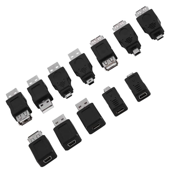 Pakke med 12 stk. Flere USB2.0-adaptere Micro/Mini Han-Hun-konvertere Stik