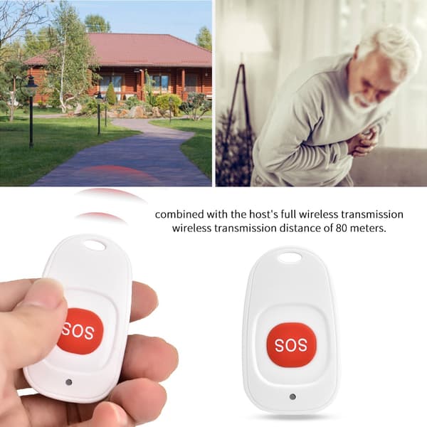 Trådlös SOS Nödlarmknapp Heminbrottslarmsensor 433MHz