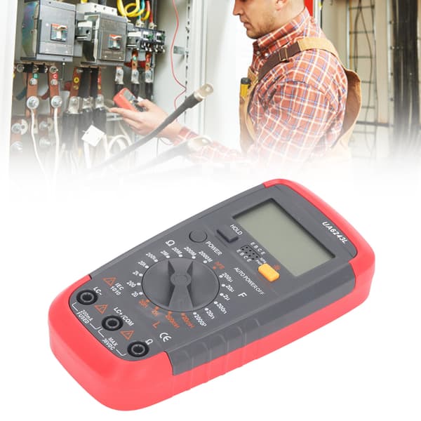 Digital multimeter med automatisk intervall, kapacitans, ohm-testare, bakgrundsbelyst LCD NCV-voltmeter