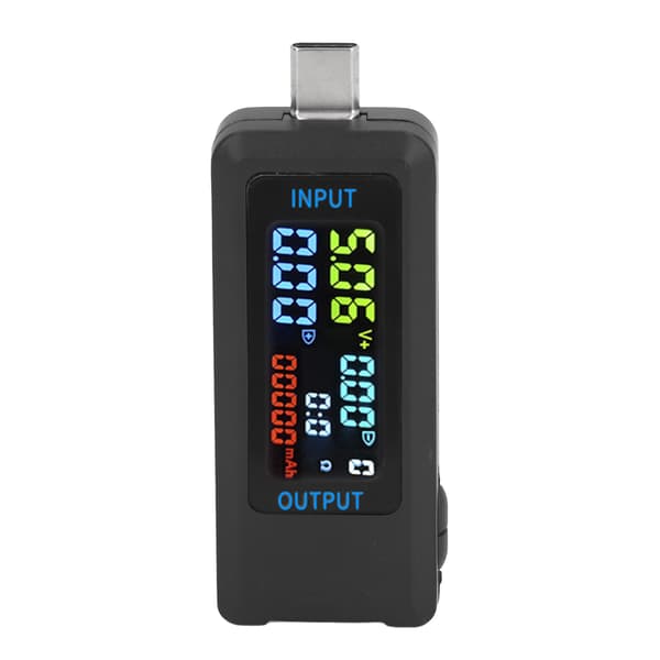 0-5A 0-8A 5-36V Digital Volt Ampere Meter 4-siffrig dubbelriktad IPS LCD USB-C Strömmonitor