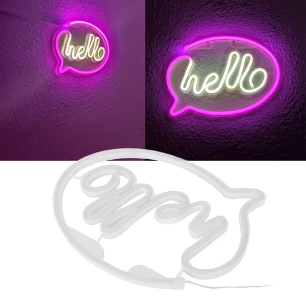 LED-neonvalo USB-/akkukäyttöinen Hello-valo ravintolan baarin sisustukseen 5V