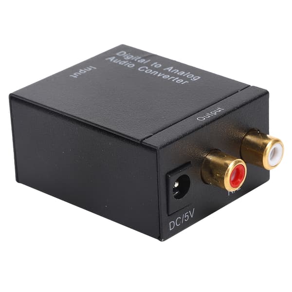 Digital til Analog Audio Konverter USB Sort Aluminiumslegering Adapter DC 5V 1A