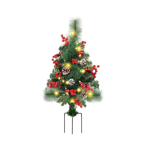 Solar juletræ havepælelys udendørs juletræ oplyste havepynt