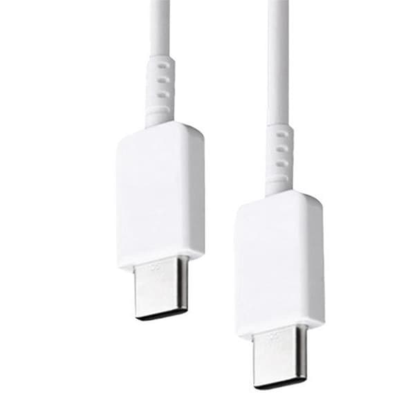 Typ C till Typ C-kabel PD Snabbladdning Flexibel Typ C Datakabel för Android för Note 10 Telefon 1m Vit