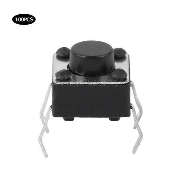 100 st taktil tryckknappsbrytare 6x6x4,3 mm Mini Momentan mikrobrytare för PCB