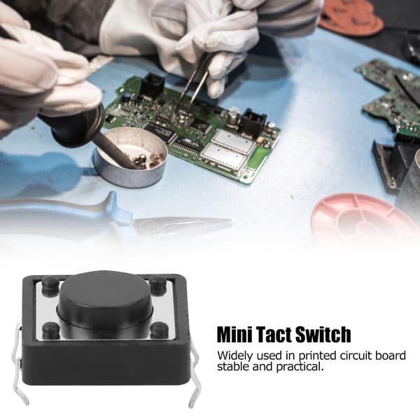 100 st taktil tryckknappsbrytare, 12x12x5mm mikro momentan mini PCB-knapp