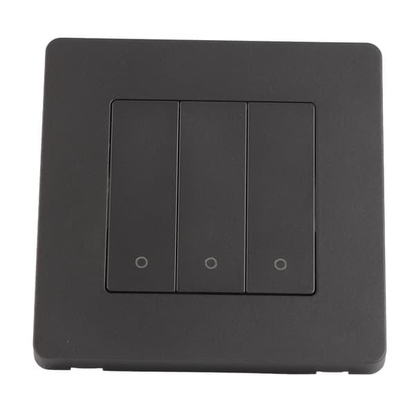 3-vägs smart kontrollpanel APP-tidsinställning Intelligent omkopplarpanel Rebound-typ AC100‑240V Grå