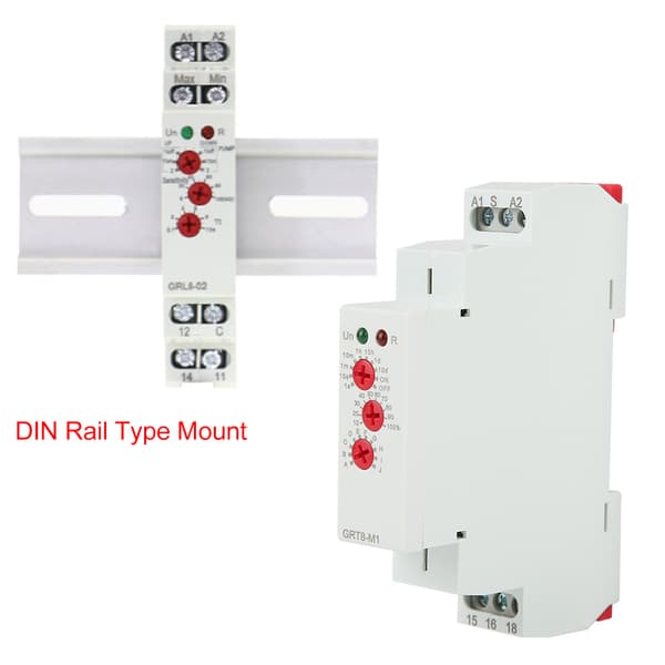 GRT8-M1 Multifunktions Timer Relæ, 10 Tilstande, DIN-skinne, AC/DC 12-240V