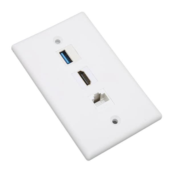 HD Multimedia Interface -seinälevy, juottamaton CAT6 USB3.0 HD Multimedia Interface 3-porttinen seinälevyn pistorasia