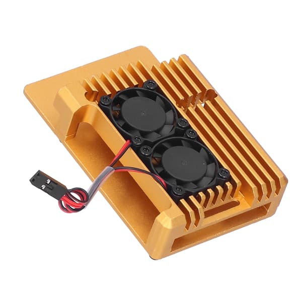 Skyddsfodral Hölje Kapsling med Dubbla Kylfläktar för Raspberry Pi 3 Modell B B+
