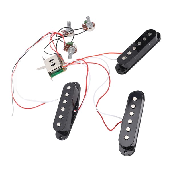 Elgitarr Single Single Single Coil Pickup Koppartråd Svart Justerbar Gitarrpickup för ST-panel