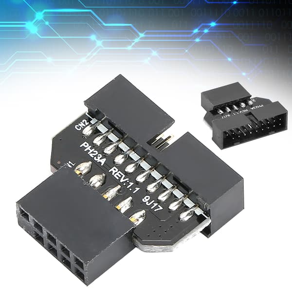 PH23A Moderkort USB 2.0 9Pin till USB 3.0 19P Plugin-kontaktadapter (PH23A)