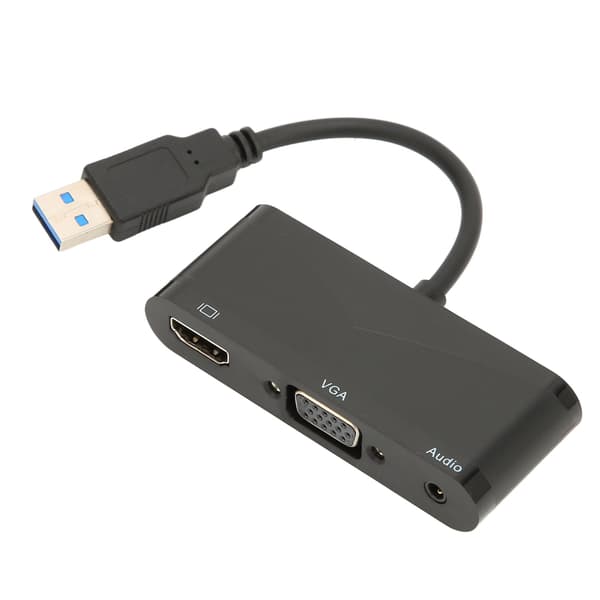 USB-HD Multimedia Interface 2-in-1 musta 1080P 60HZ 5Gbps USB 3.0-VGA-sovitin kokousviihteeseen
