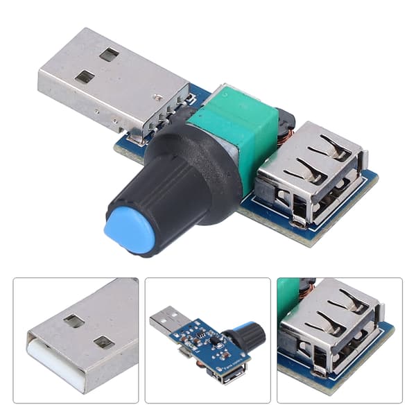 USB fläkthastighetsregulator volymrattjusterare modul lågbrus PWM-regulator