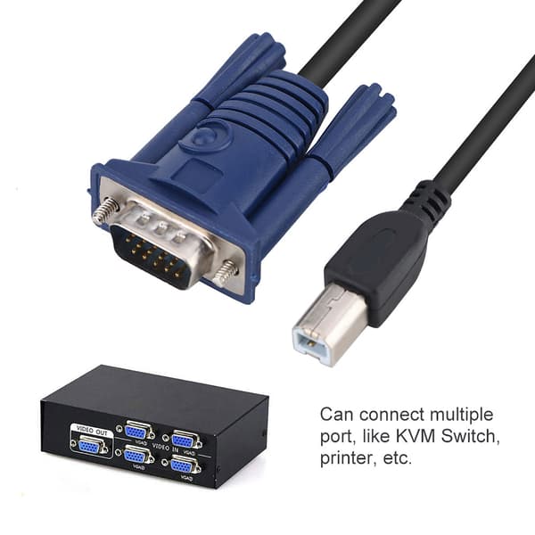 1,5M USB 2.0 KVM-switchkabel Multifunktionell kabel bekväm för PC-dator