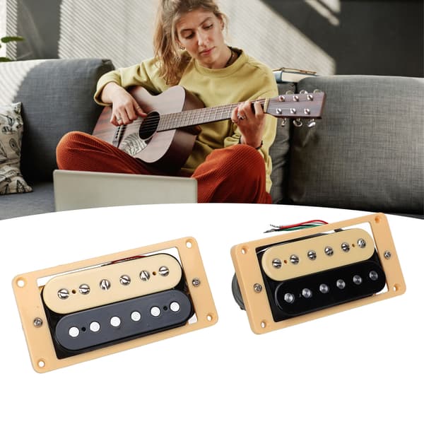 Dubbelspolig pickup-set i plast och metall, förkopplad 4-kärnig elgitarrtillbehör för utbyte