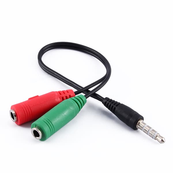 Kabel Audio Konverter Adapter Stereo Jack 3,5 mm Hovedtelefon Splitter