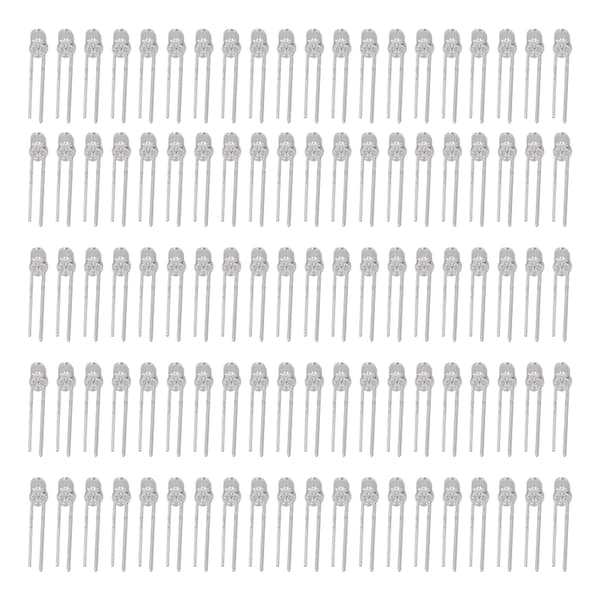 100 stk. 3 mm LED-diode sortimentssæt 8 farver lysdioder 3V orange