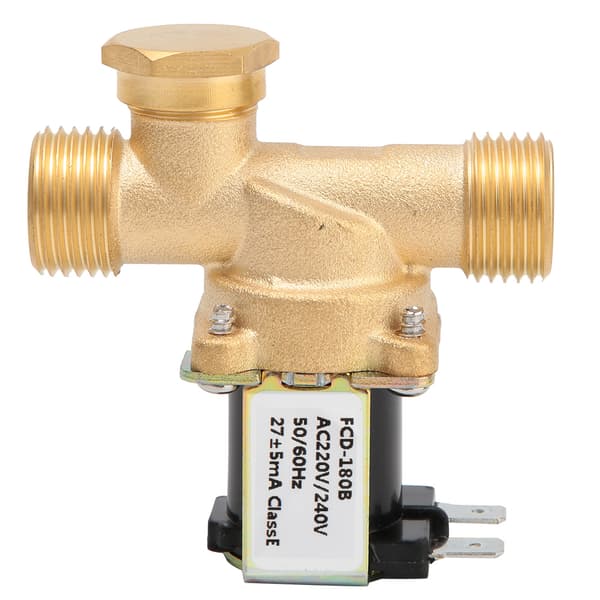 1/2\" NC elektrisk magnetventil i mässing, vatteninlopp DC 220V, 2-pack