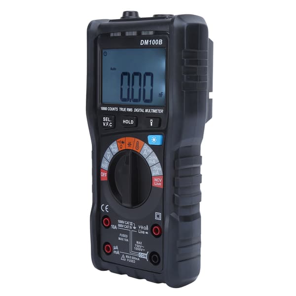 DM100B Digitalt Multimeter LCD Baggrundsbelyst Voltmeter Industrielt Testsæt Nøjagtig Tester