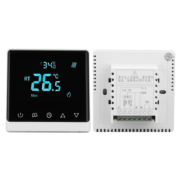 AC220V Pekskärmstermostat med LCD-display Temperaturregulator för hemmet