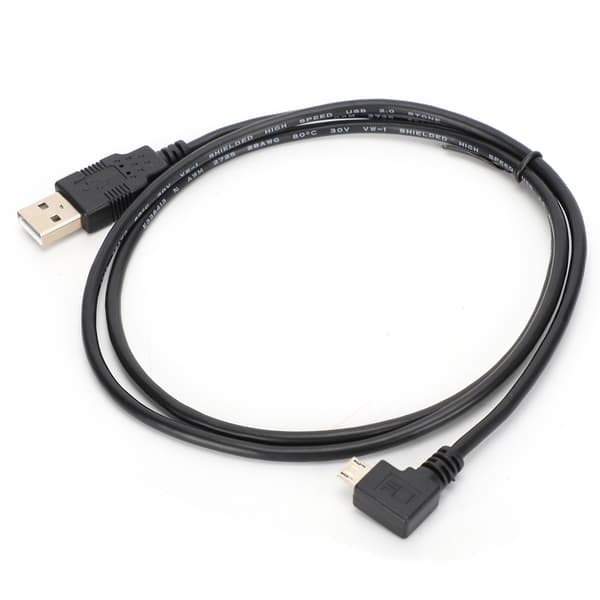C0402 1M retvinklet Micro USB til USB-tilslutningskabel til dataoverførsel og opladning