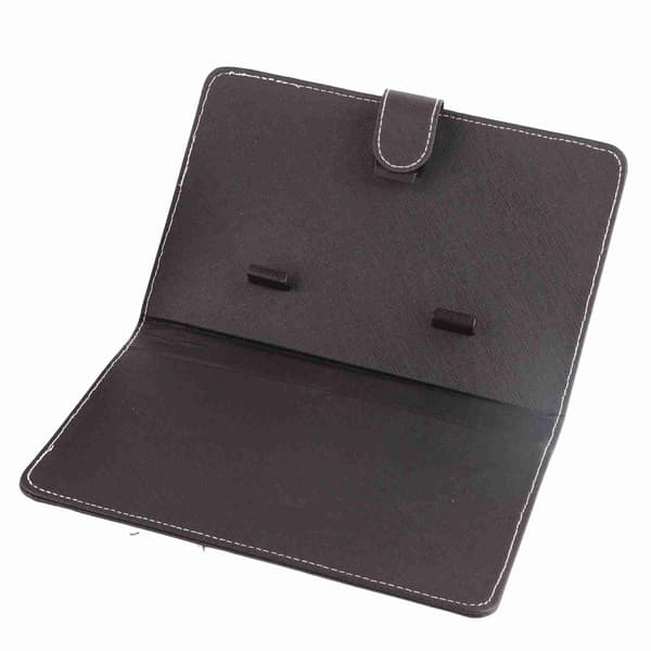 Universal trådløst Bluetooth-tastatur flip-etui med stativ til iOS/Android-telefoner, sort