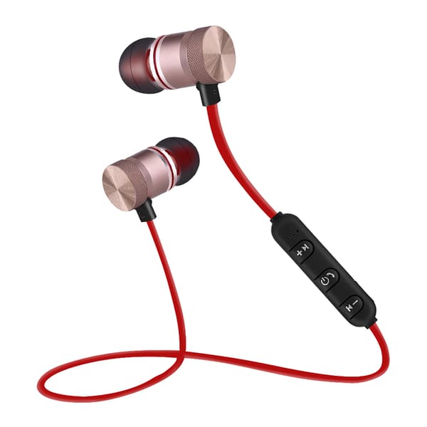 Magnet Trådløs Bluetooth Sportsøretelefon Headset Hovedtelefon til iPhone Android Guld