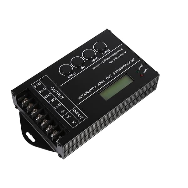 DC12/24V 20A Programmerbar LED Tidsstyring 5 Kanaler Farvejusterbar Med CD USB-kabel