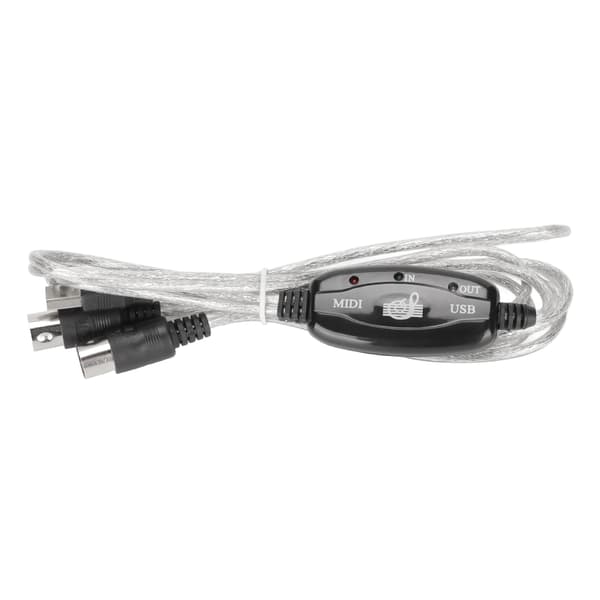 MIDI til USB-kabel ca. 2,2 yards langt 16 kanaler USB PC-interface LED strøm indgang udgangsindikator USB MIDI-kabel