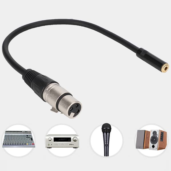 3,5 MM hun til XLR hun zinklegering 3,5 MM interface lydadapterkabel patchkabel
