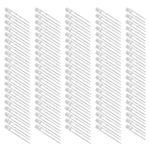 100 stk. 3 mm LED-diode-sortimentssæt, 8 farver, 3V mini-lysemitterende dioder til elektronikprojekter