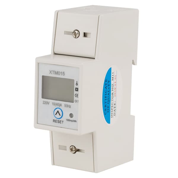 220V 10(40)A Digital enfas 2-tråds 2P DIN-skena KWh effektmätare