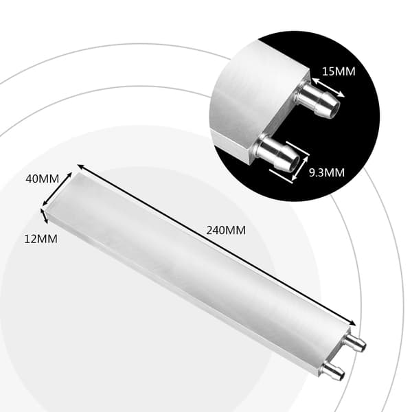 Aluminium vandkøleblok væskekøler til computer PC CPU grafikkort køleplade 240*40*12mm