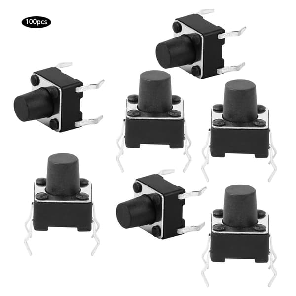 100 kpl kosketuspainikkeita 6x6x7mm Mini Momentary Micro PCB-kiinnitys