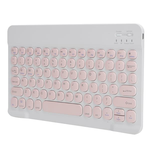 Trådløst Bluetooth-tastatur Tablet Smartphone Computertilbehør Rund Hætte 10inPink
