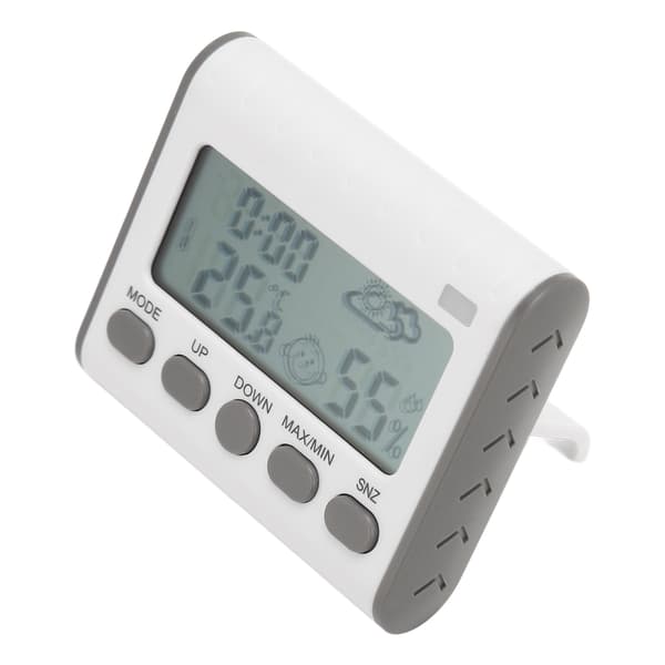 Termometer Hygrometer Klocka Digital Temperatur Fuktighetsklocka för Sovrum Studentrum Kontor