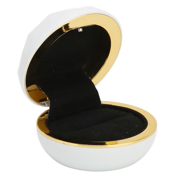 LED-ringask Elegant smyckesdisplay presentfodral för bröllopsförslag förlovning vit