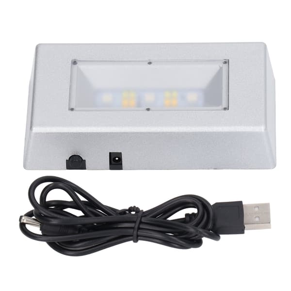LED Display Base Multi Mode Belysning Sølv Rektangulær LED Lys Display Base med USB-kabel til Smykker Krystaller