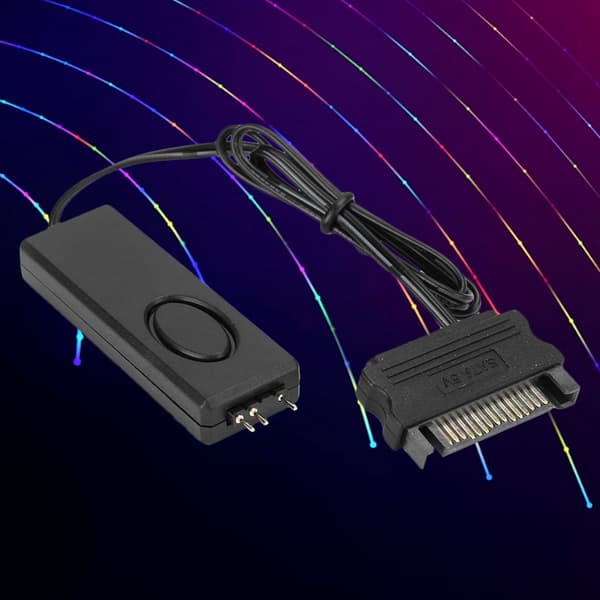 RF fjernbetjening blæser lys controller PC tilbehør 5V Symphony ARGB sort SATA-Pin (sort)