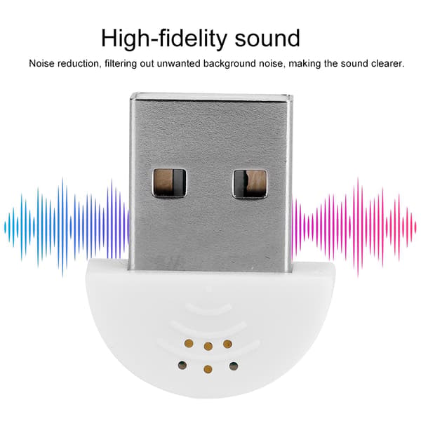 Bärbar USB Mini Studio Talmikrofon Inspelningsljud MIC-adapter för dator PC Vit