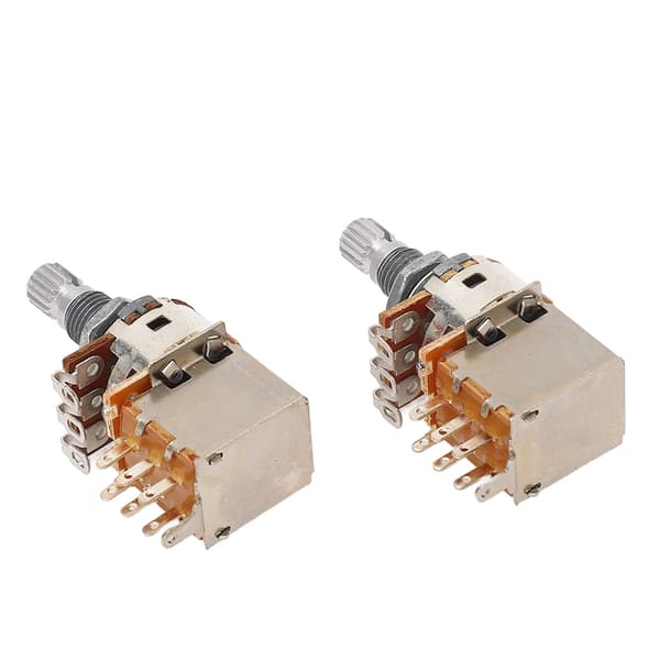 2 st gitarrpotentiometer A1M B1M kombination 18 mm räfflad axel elbaspotar för volym- och tonkontroll