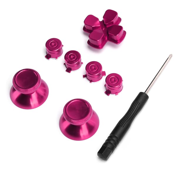 Metal knap-tommelfingergreb simulerer greb til PS4 Gamepad Controller Joystick udskiftning Rosarød