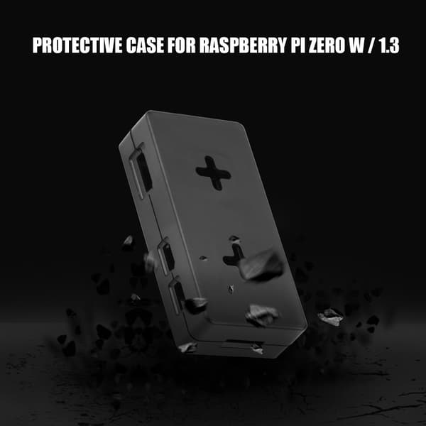 ABS Plastikkabinet Beskyttelsescover Skal til Raspberry Pi Zero W / 1.3 (Sort)