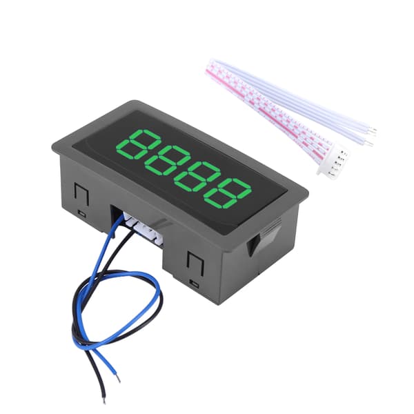 DC LED Digital Display 4-cifret 0-9999 Op/Ned Plus/Minus Panel Tæller Måler Grøn