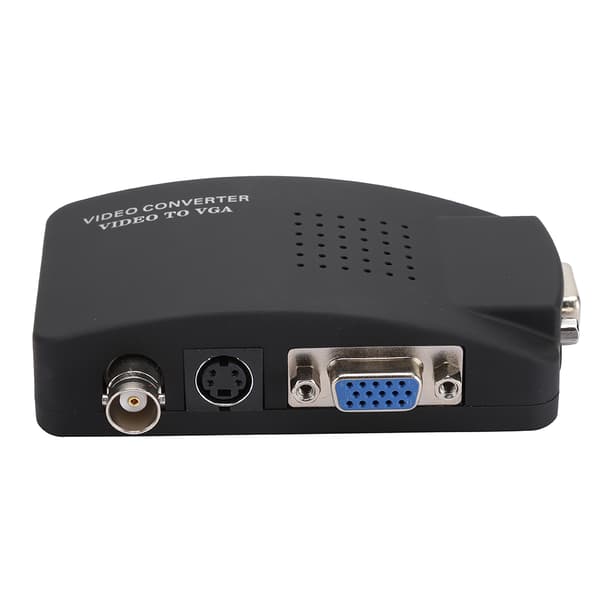 BNC S Video til VGA HD-konverteradapter til computer PC-skærm UK EU-stik