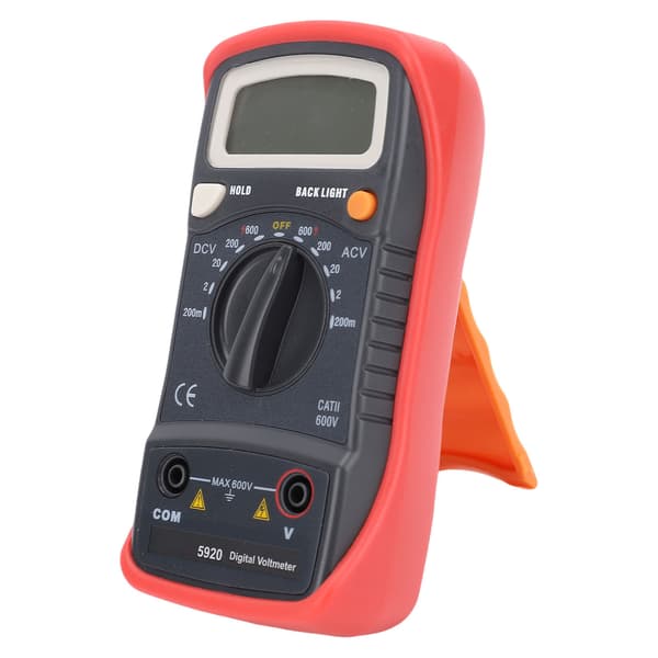 Digitalt multimeter AC DC voltmeter LCD baggrundsbelyst 200mV-600V elektrisk tester