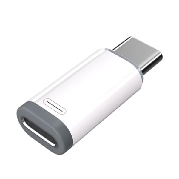 USB-C Adapter Aluminium Han til USB-C Hun til iPhone 16, 2-pak, Hurtig Opladning Datasynkronisering, Sølv