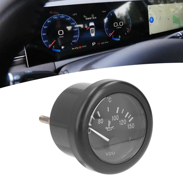 Olietempmåler Kølevæsketermometer 52mm ABS 50-150°C Bilmotor 12V