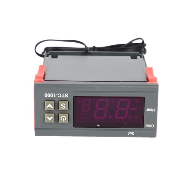 Digital Termostat Dobbelt Relæudgang Temperaturregulator 110-220VAC med NTC-sensor